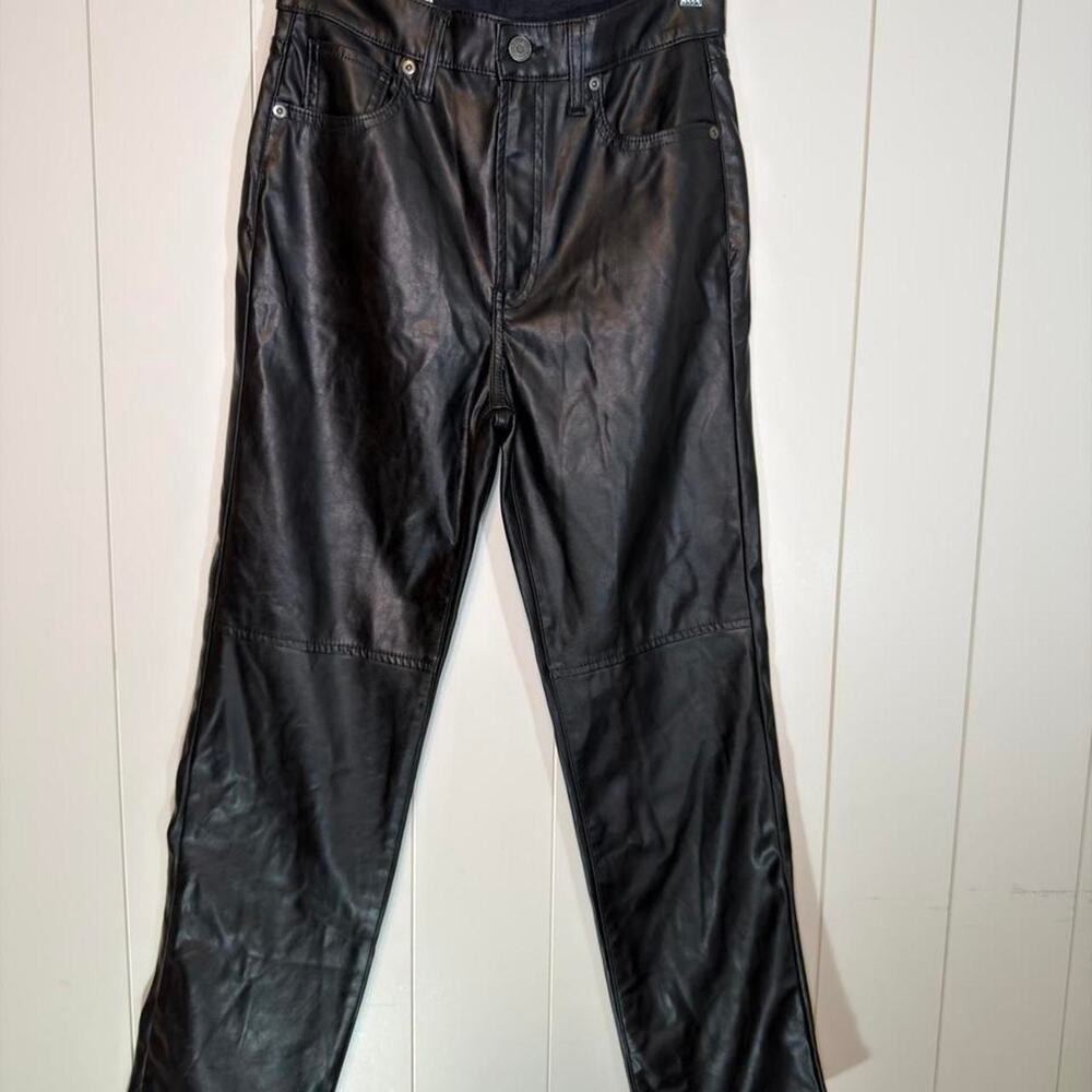 Gap black faux leather pants, Size 27